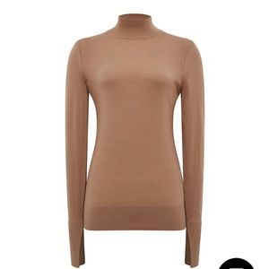 Reiss Sasha Wool Mock Turtleneck Sweater Color: Camel, Size: Large